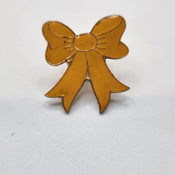 Yellow Ribbon Pin Yellow Ribbon Gold Tone Lapel Pin Vintage Support Our Troops - Picture 1 of 3